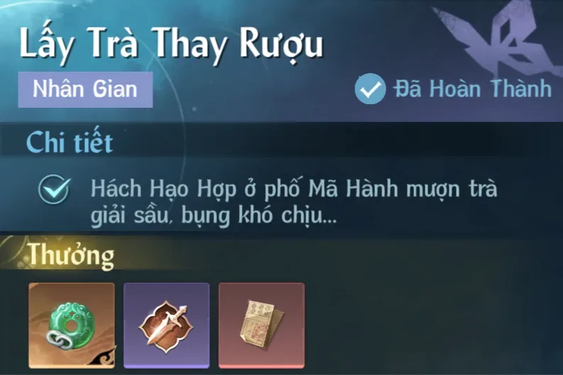 Ảnh Nhân Gian Lấy Trà Thay Rượu trong game Nghịch Thuỷ Hàn