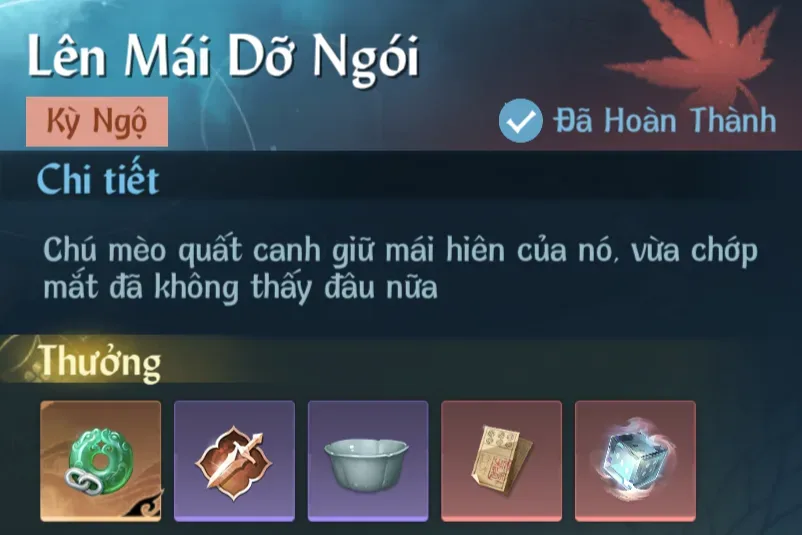 Ảnh Kỳ Ngộ Lên Mái Dỡ Ngói trong game Nghịch Thuỷ Hàn