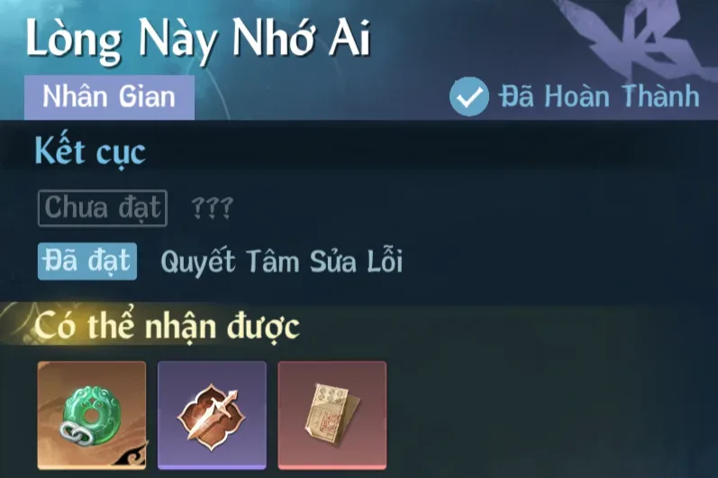 Ảnh Nhân Gian Lòng Này Nhớ Ai trong game Nghịch Thuỷ Hàn