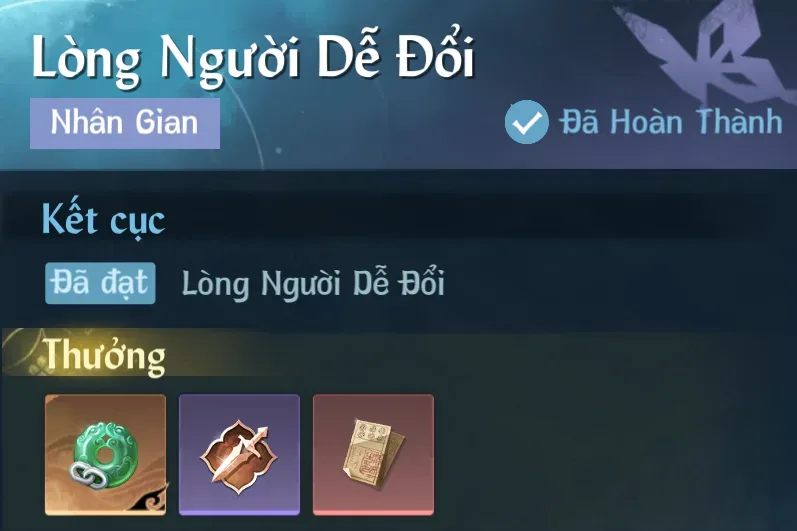 Ảnh Nhân Gian Lòng Người Dễ Đổi trong game Nghịch Thuỷ Hàn