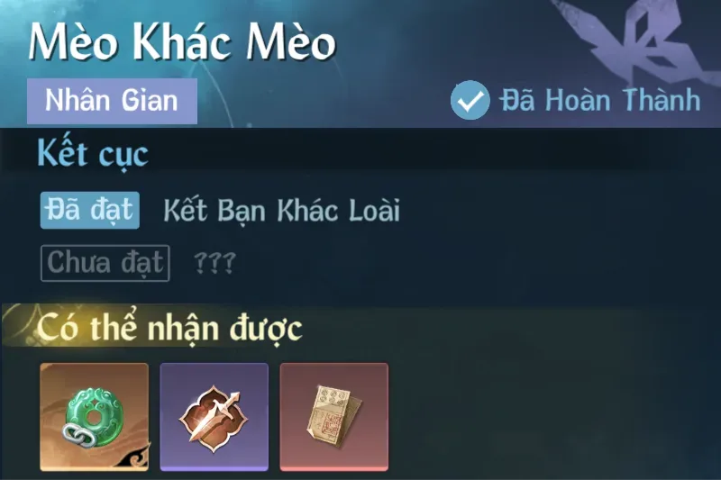 Ảnh Nhân Gian Mèo Khác Mèo trong game Nghịch Thuỷ Hàn