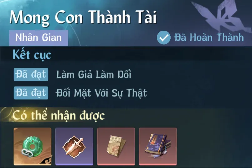 Ảnh Nhân Gian Mong Con Thành Tài trong game Nghịch Thuỷ Hàn