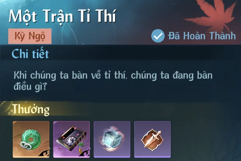 Ảnh Kỳ Ngộ Một Trận Tỉ Thí trong game Nghịch Thuỷ Hàn