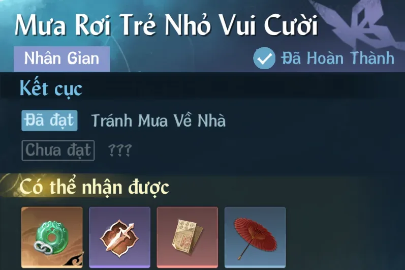 Ảnh Nhân Gian Mưa Rơi Trẻ Nhỏ Vui Cười trong game Nghịch Thuỷ Hàn
