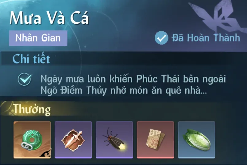 Ảnh Nhân Gian Mưa Và Cá trong game Nghịch Thuỷ Hàn