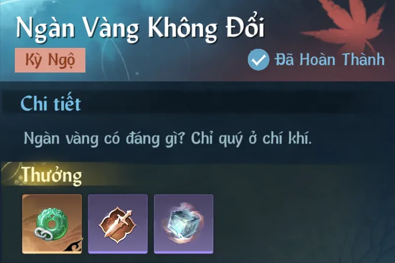 Ảnh Kỳ Ngộ Ngàn Vàng Không Đổi trong game Nghịch Thuỷ Hàn