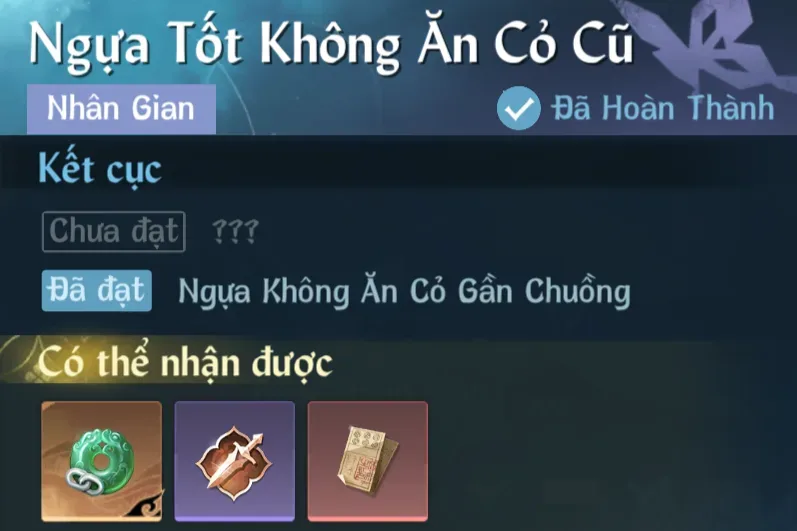 Ảnh Nhân Gian Ngựa Tốt Không Ăn Cỏ Cũ trong game Nghịch Thuỷ Hàn