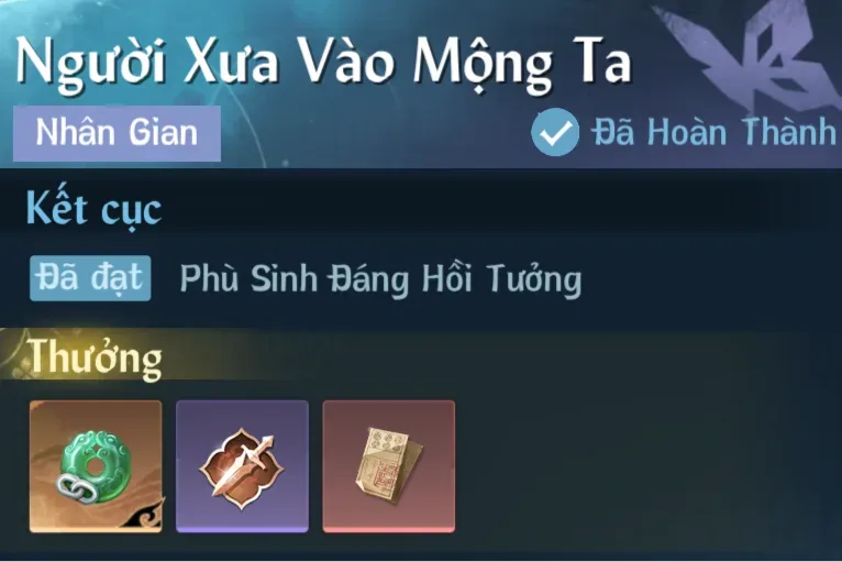 Ảnh Nhân Gian Người Xưa Vào Mộng Ta trong game Nghịch Thuỷ Hàn