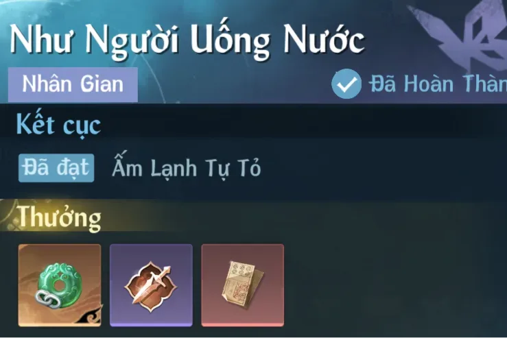 Ảnh Nhân Gian Như Người Uống Nước trong game Nghịch Thuỷ Hàn