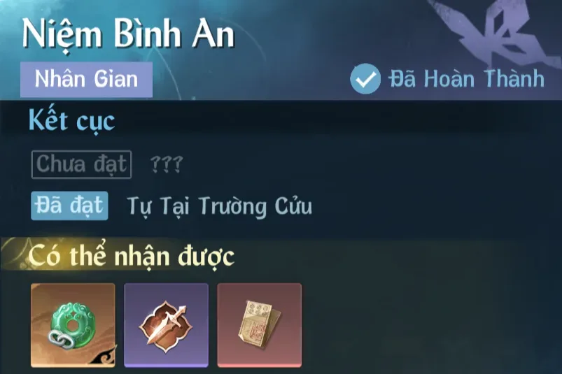 Ảnh Nhân Gian Niệm Bình An trong game Nghịch Thuỷ Hàn