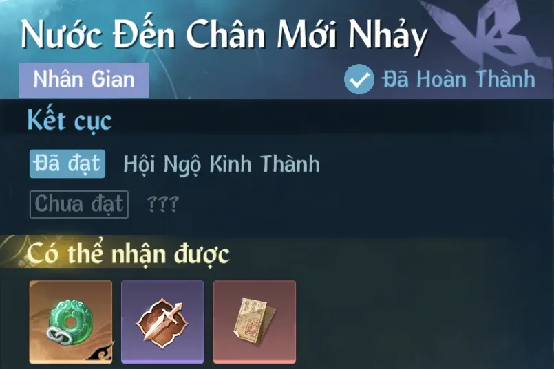 Ảnh Nhân Gian Nước Đến Chân Mới Nhảy trong game Nghịch Thuỷ Hàn