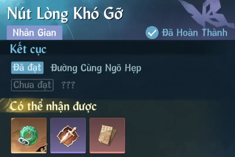 Ảnh Nhân Gian Nút Lòng Khó Gỡ trong game Nghịch Thuỷ Hàn