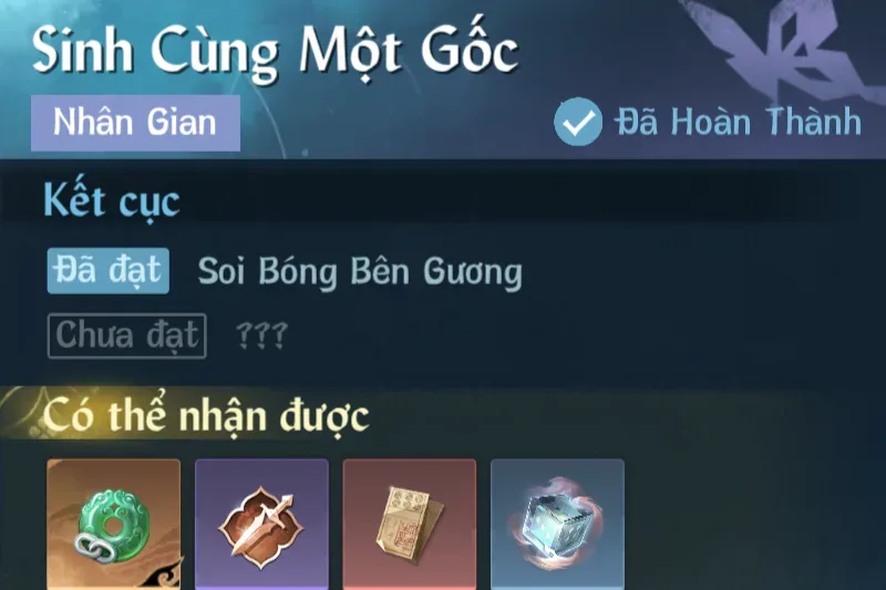 Ảnh Nhân Gian Sinh Cùng Một Gốc trong game Nghịch Thuỷ Hàn