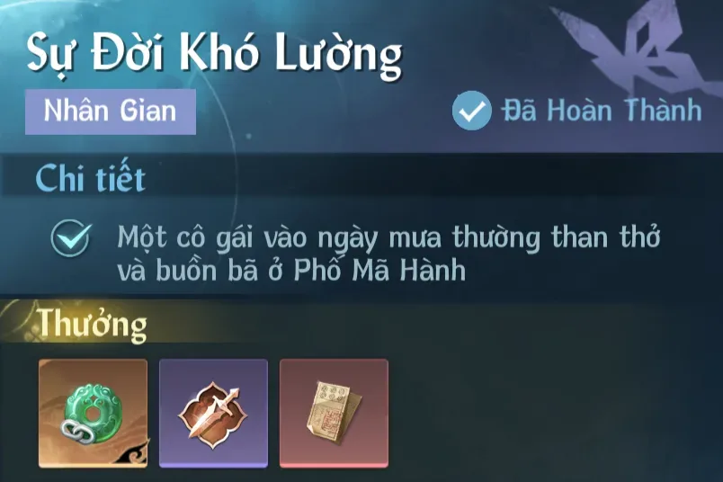Ảnh Nhân Gian Sự Đời Khó Lường trong game Nghịch Thuỷ Hàn