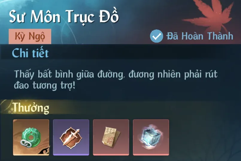 Ảnh Kỳ Ngộ Sư Môn Trục Đồ trong game Nghịch Thuỷ Hàn