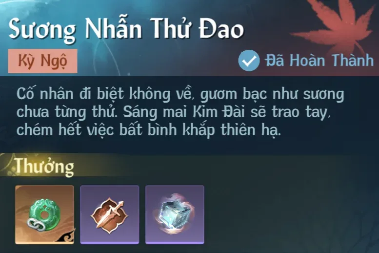 Ảnh Kỳ Ngộ Sương Nhẫn Thử Đao trong game Nghịch Thuỷ Hàn