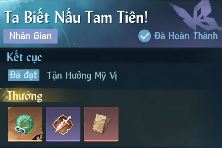 Ảnh Nhân Gian Ta Biết Nấu Tam Tiên trong game Nghịch Thuỷ Hàn