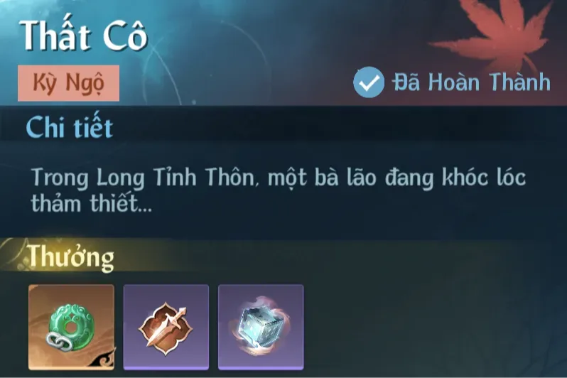 Ảnh Kỳ Ngộ Thất Cô trong game Nghịch Thuỷ Hàn