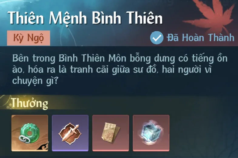 Ảnh Kỳ Ngộ Thiên Mệnh Bình Thiên trong game Nghịch Thuỷ Hàn