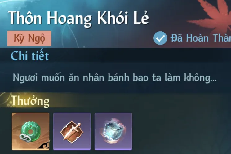 Ảnh Kỳ Ngộ Thôn Hoang Khói Lẻ trong game Nghịch Thuỷ Hàn