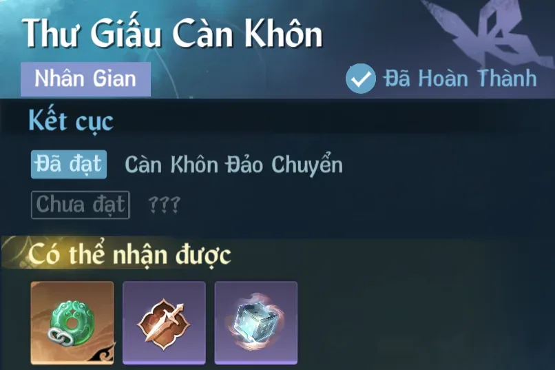 Ảnh Nhân Gian Thư Giấu Càn Khôn trong game Nghịch Thuỷ Hàn