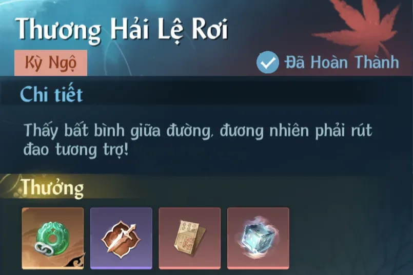 Ảnh Kỳ Ngộ Thương Hải Lệ Rơi trong game Nghịch Thuỷ Hàn