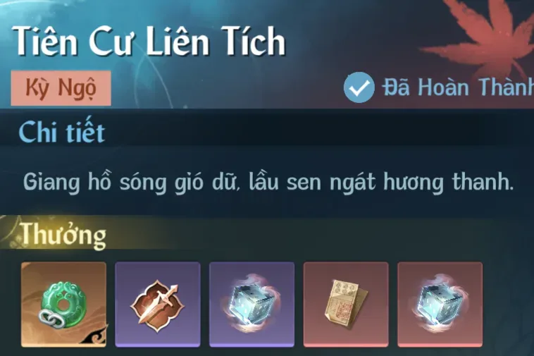 Ảnh Kỳ Ngộ Tiên Cư Liên Tích trong game Nghịch Thuỷ Hàn