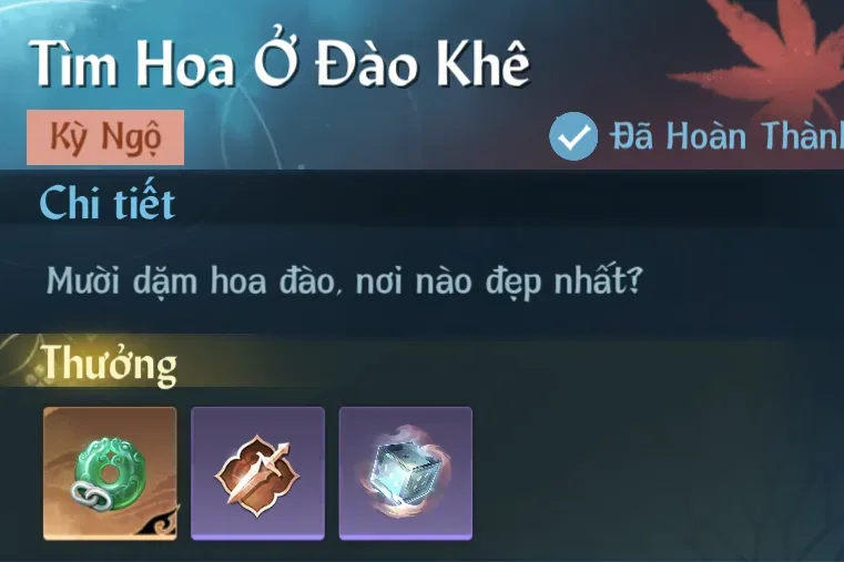Ảnh Kỳ Ngộ Tìm Hoa Ở Đào Khê trong game Nghịch Thuỷ Hàn