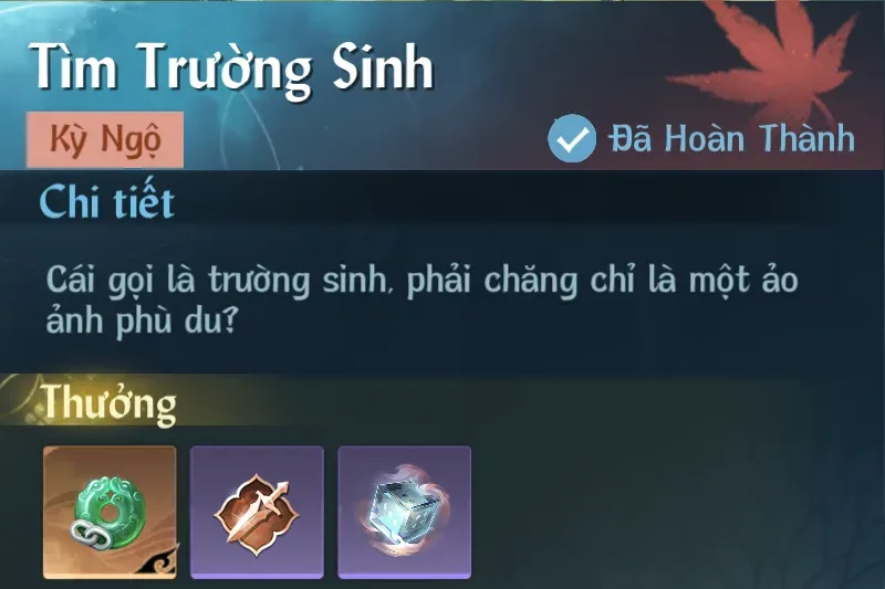 Ảnh Kỳ Ngộ Tìm Trường Sinh trong game Nghịch Thuỷ Hàn