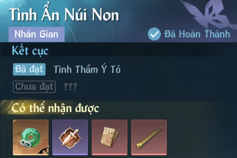 Ảnh Nhân Gian Tình Ẩn Núi Non trong game Nghịch Thuỷ Hàn
