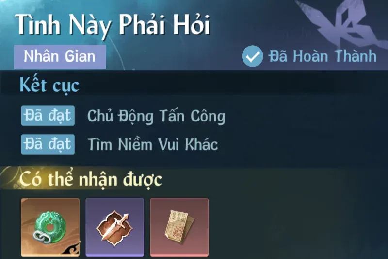 Ảnh Nhân Gian Tình Này Phải Hỏi trong game Nghịch Thuỷ Hàn