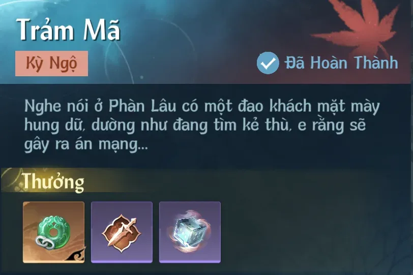 Ảnh Kỳ Ngộ Trảm Mã trong game Nghịch Thuỷ Hàn