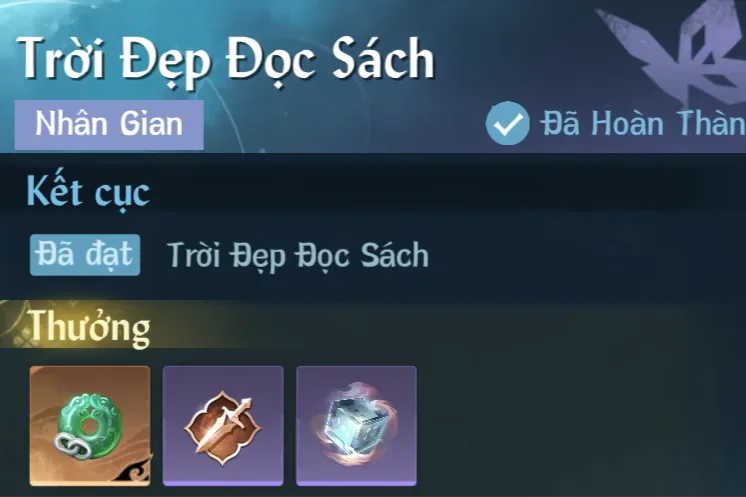 Ảnh Nhân Gian Trời Đẹp Đọc Sách trong game Nghịch Thuỷ Hàn