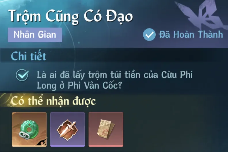 Ảnh Nhân Gian Trộm Cũng Có Đạo trong game Nghịch Thuỷ Hàn