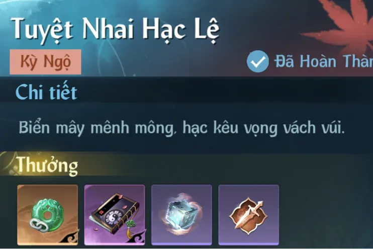 Ảnh Kỳ Ngộ Tuyệt Nhai Hạc Lệ trong game Nghịch Thuỷ Hàn