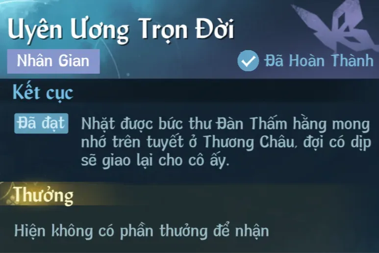 Ảnh Nhân Gian Uyên Ương Trọn Đời-Thương Châu trong game Nghịch Thuỷ Hàn
