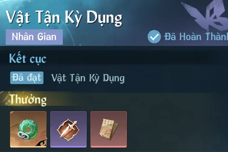Ảnh Nhân Gian Vật Tận Kỳ Dụng trong game Nghịch Thuỷ Hàn