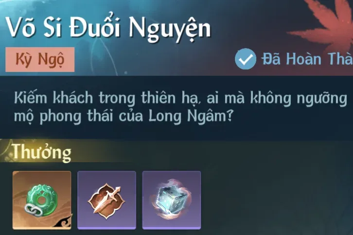 Ảnh Kỳ Ngộ Võ Si Đuổi Nguyện trong game Nghịch Thuỷ Hàn
